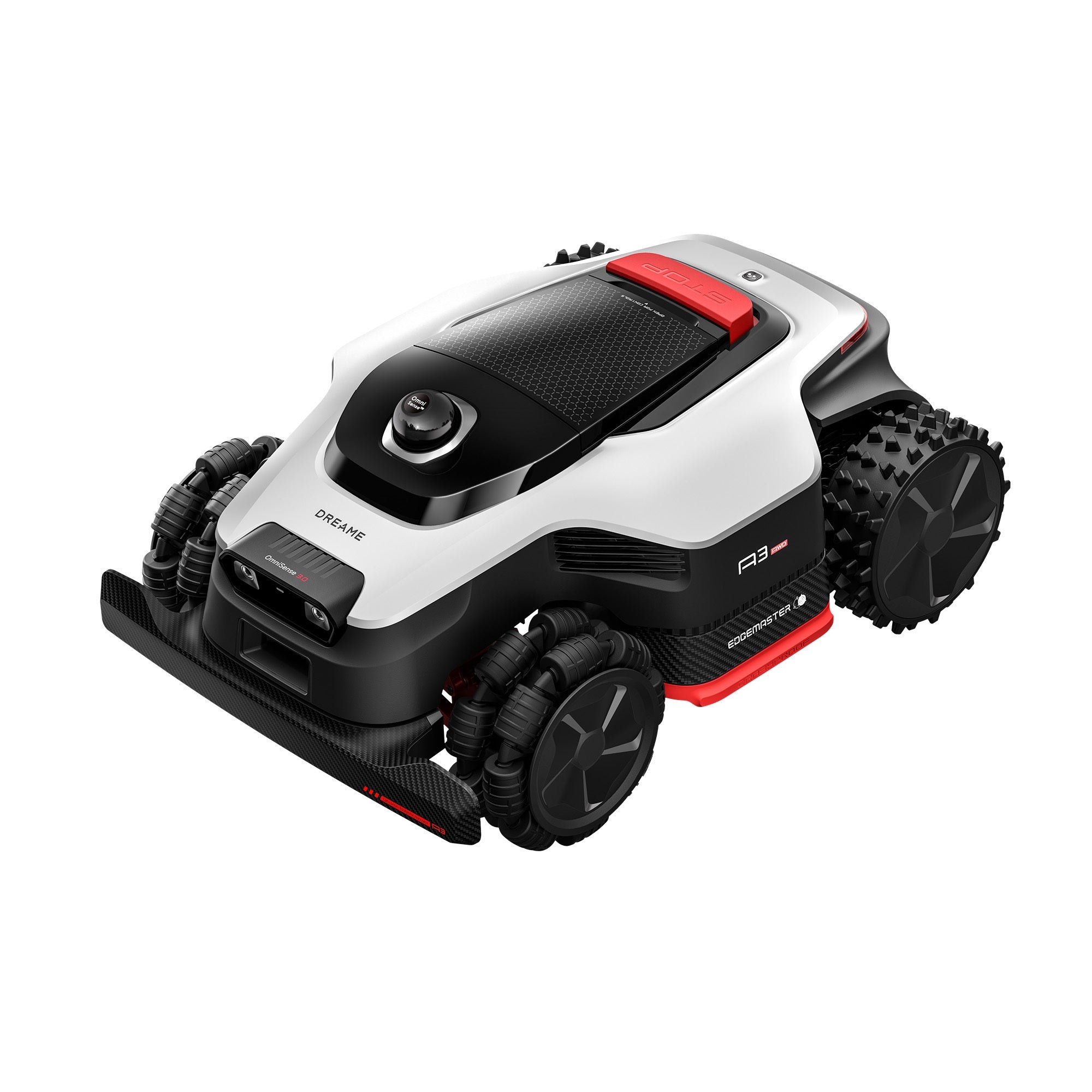DREAME A3 AWD 1000 Robot Cortacésped, Cubre 1000㎡, Motores de Buje AWD, 80% (38,7°) de Pendiente y Obstáculos de 5,5cm, Sin RTK, LiDAR 3D y Visión Dual con IA, EdgeMaster: Cortado de Bordes de＜5cm