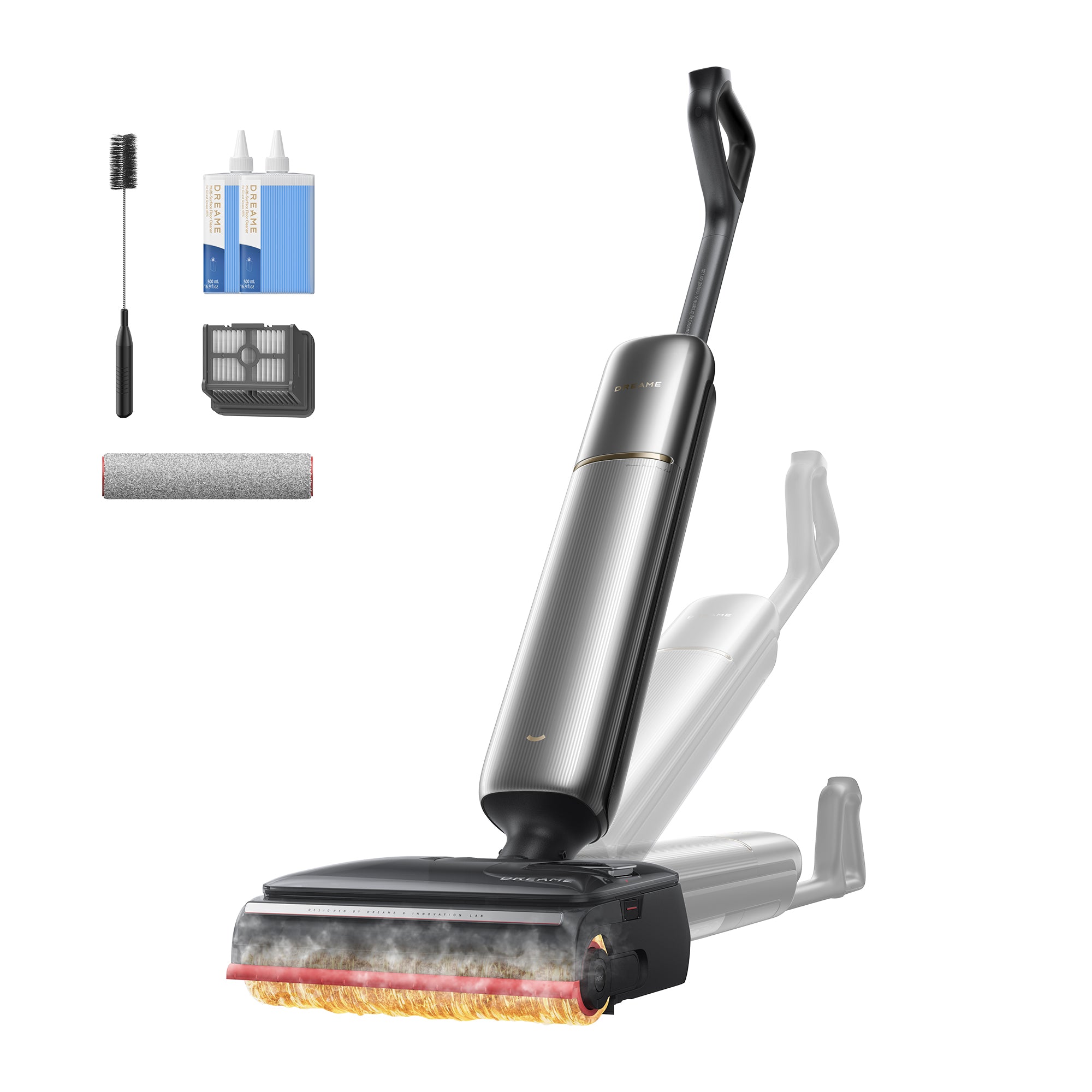 DREAME T16 Pro Heat-A Wet and Dry Vacuum, 9.85cm Ultra-Slim, 90°C Hot Water Mopping, Oil Removal, Triple-Edge, 0 Tangle, 30kPa, 95℃ Smart Self-Cleaning, AutoAdapt, Detachable Battery, App