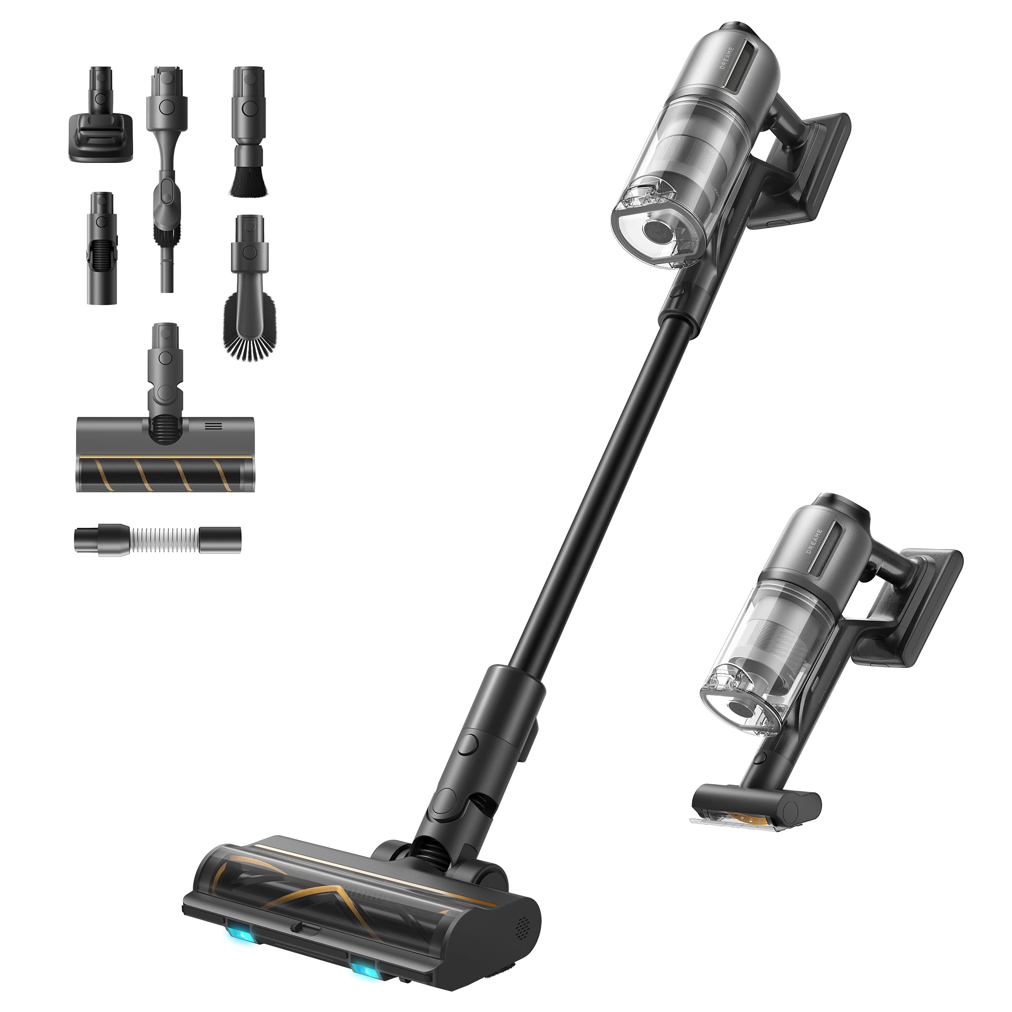 DREAME Z30 Aspiradora sin Cable, 28000 PA/310 AW Aspiradora con Motor de Alta Velocidad, Máximo 90 Min, Filtro Hepa H14, Revelación de Polvo, Detección de Suciedad, Ajuste Automático de Succión