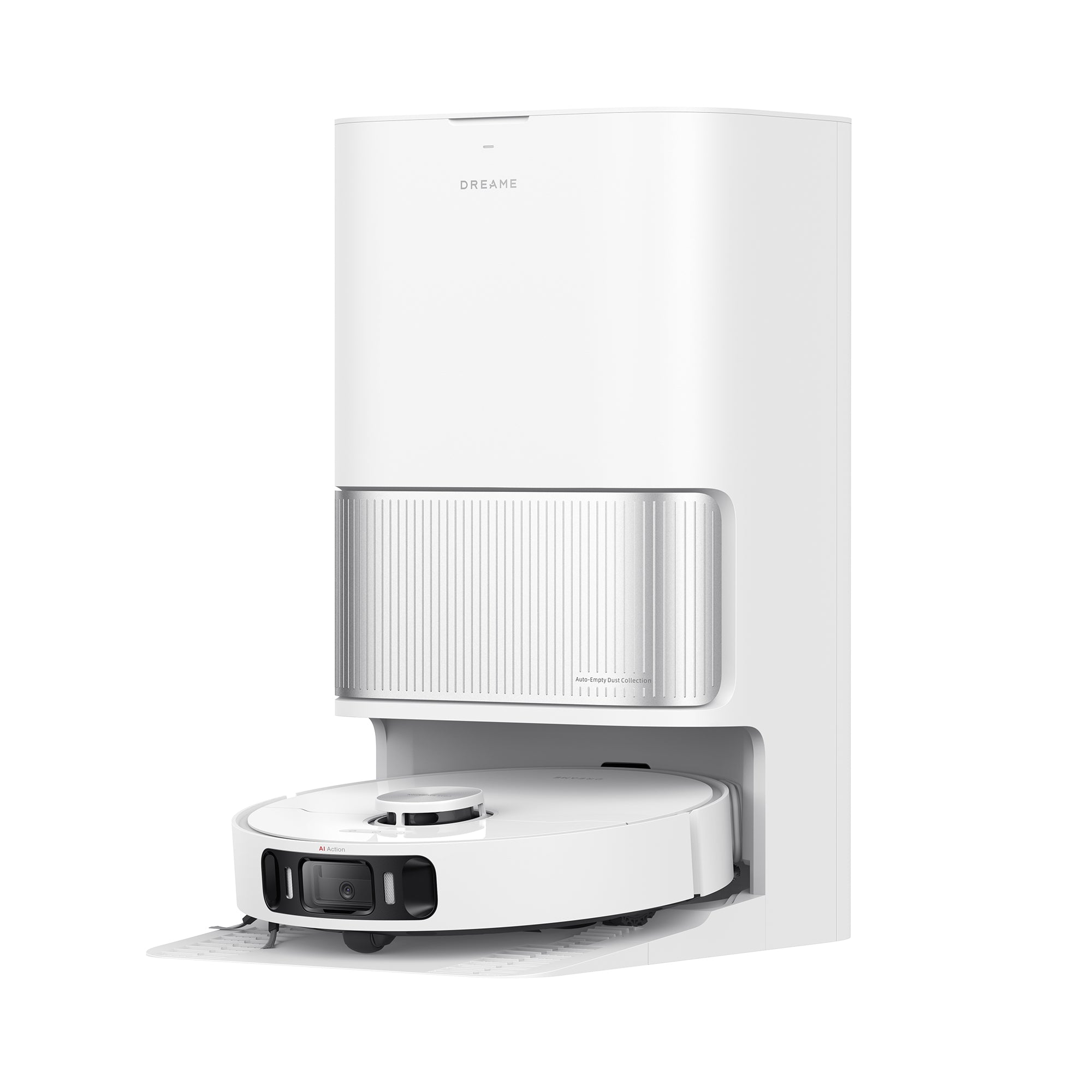 DREAME L40 Ultra Ae Robot Aspirador con 19,000 Pa de Succión, Cepillos y Mopa de Alcance Flexible, Elimina La Suciedad Húmeda y Seca, La Estación Todo En Uno Vacía el Polvo, Blanco