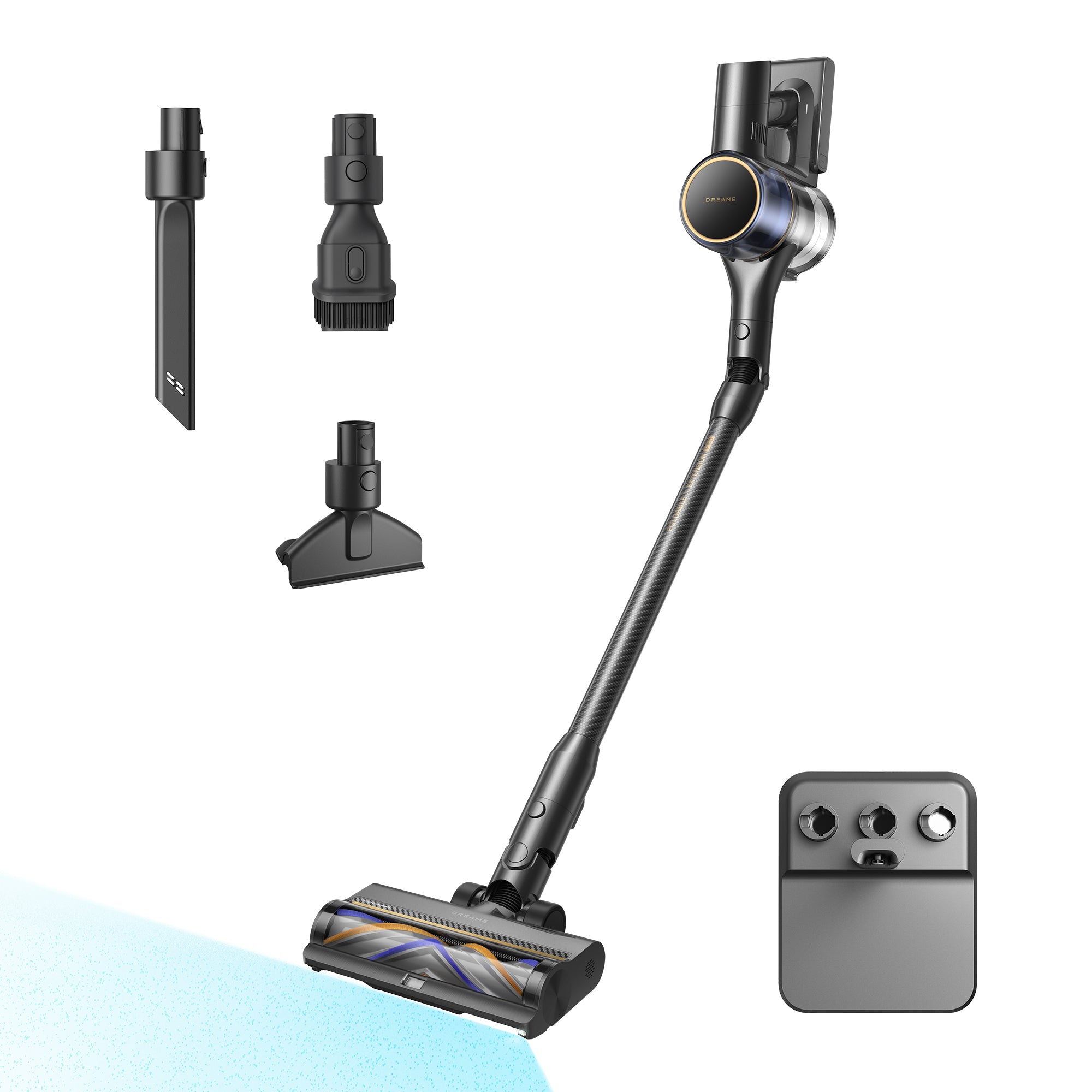 DREAME R20 Pro-A Aspiradora Sin Cable, Corte de Pelo Antienredo, Plegable en 90°, Pantalla LED, Succión de 26,000 Pa, Alfombras y Suelos Duros, Iluminación CelesTect, hasta 90 Minutos de Autonomía