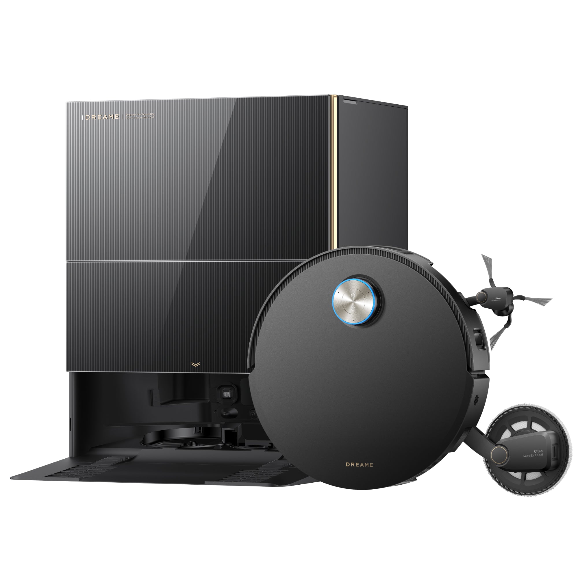 DREAME X60 Pro Ultra Complete, Robot Aspirador y Fregasuelos, Brazos UltraExtend, Cámaras con IA, Sistema Antiobstáculos 10 cm, 42 000 Pa, Vaciado Auto, Autolimpieza de Mopa a 100 °C y Desenredado