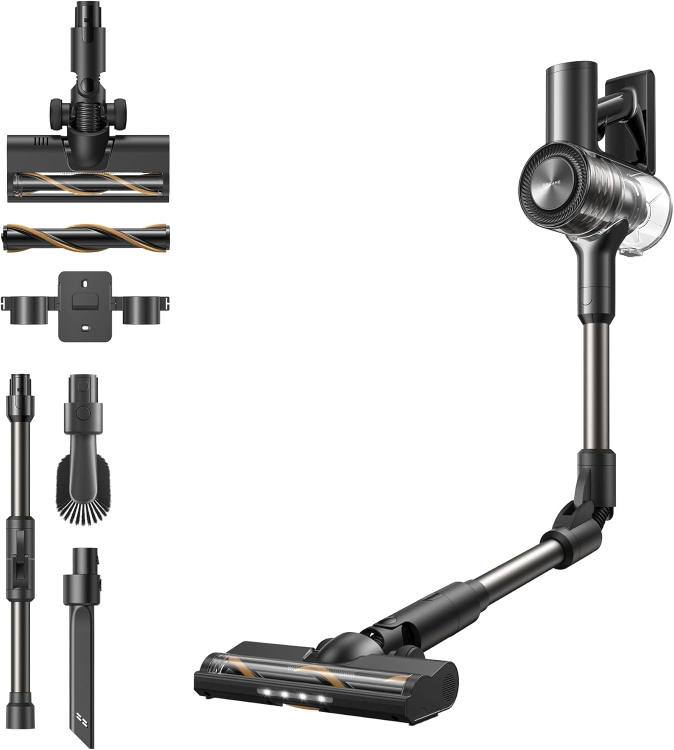 DREAME R10s Lite-A Aspiradora Sin Cable, Pantalla LED, Tubo Extensible Plegable, Succión de 25.000 Pa, 45 min., Recipiente de Polvo de 0,5L, Vaciado del Polvo con Un Toque, Cepillo Antienredo con Luz