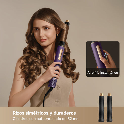 DREAME AirStyle Pro 2, Moldeador de Pelo 7 en 1, Secado Rápido, 2 Cilindros Moldeadores, da Volumen al Pelo, Reduce el Encrespamiento, Estuche de Piel, Peinado con Flujo de Aire, Diseño Magnético
