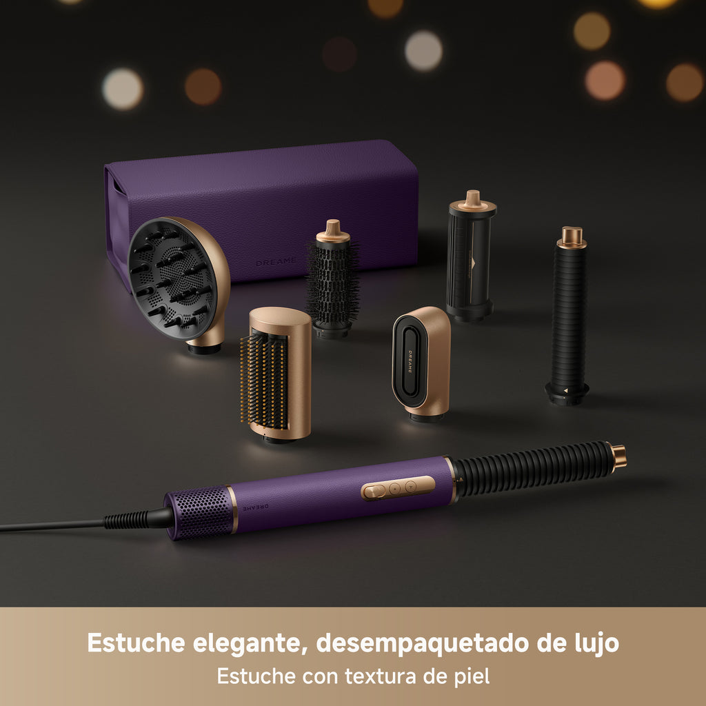 DREAME AirStyle Pro 2, Moldeador de Pelo 7 en 1, Secado Rápido, 2 Cilindros Moldeadores, da Volumen al Pelo, Reduce el Encrespamiento, Estuche de Piel, Peinado con Flujo de Aire, Diseño Magnético