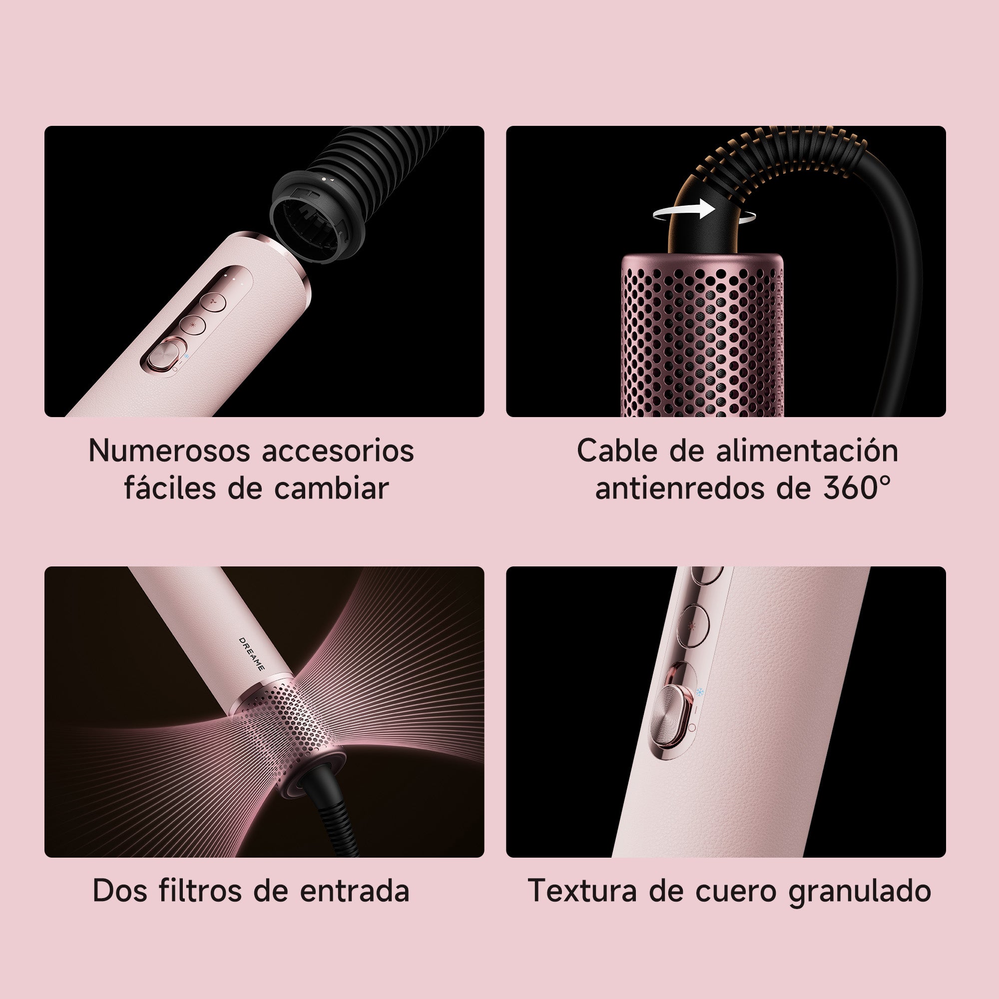 DREAME AirStyle Era 2 Moldeador Multifunción, Estilismo Con Flujo de Aire 8 en 1, Secado Rápido, Alisado, Rizado, Suavizado y Volumen, Ajuste de Aire Frío, Sin Daño por Calor, Todo Tipo de Cabello