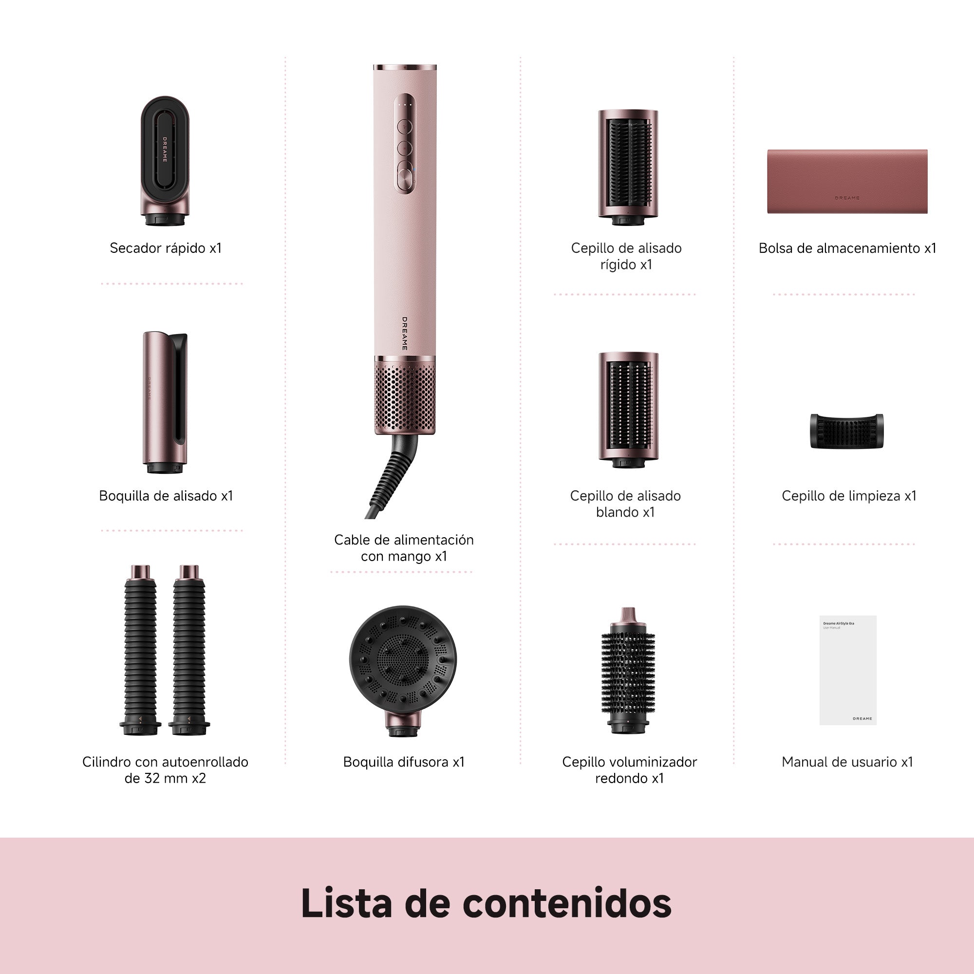 DREAME AirStyle Era 2 Moldeador Multifunción, Estilismo Con Flujo de Aire 8 en 1, Secado Rápido, Alisado, Rizado, Suavizado y Volumen, Ajuste de Aire Frío, Sin Daño por Calor, Todo Tipo de Cabello