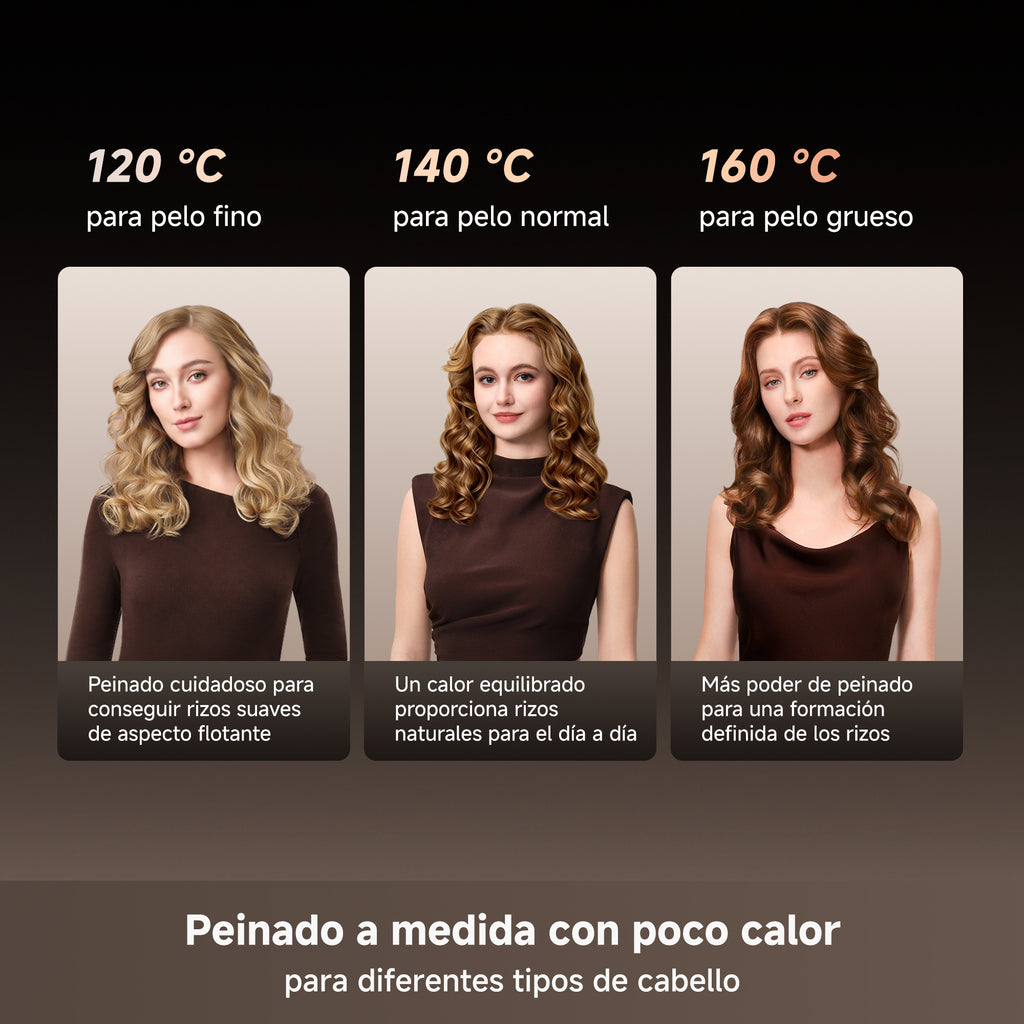 DREAME Air-Auto Rizador Automático Un Toque, Calentamiento MCH, Rizado Bidireccional de 360", Pantalla LED, Control de Temperatura NTC, 3 Modos de Calor, Antienredos, Cable de 2,8 m, Todo Cabellos