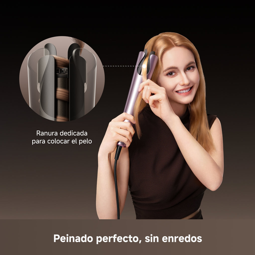 DREAME Air-Auto Rizador Automático Un Toque, Calentamiento MCH, Rizado Bidireccional de 360", Pantalla LED, Control de Temperatura NTC, 3 Modos de Calor, Antienredos, Cable de 2,8 m, Todo Cabellos