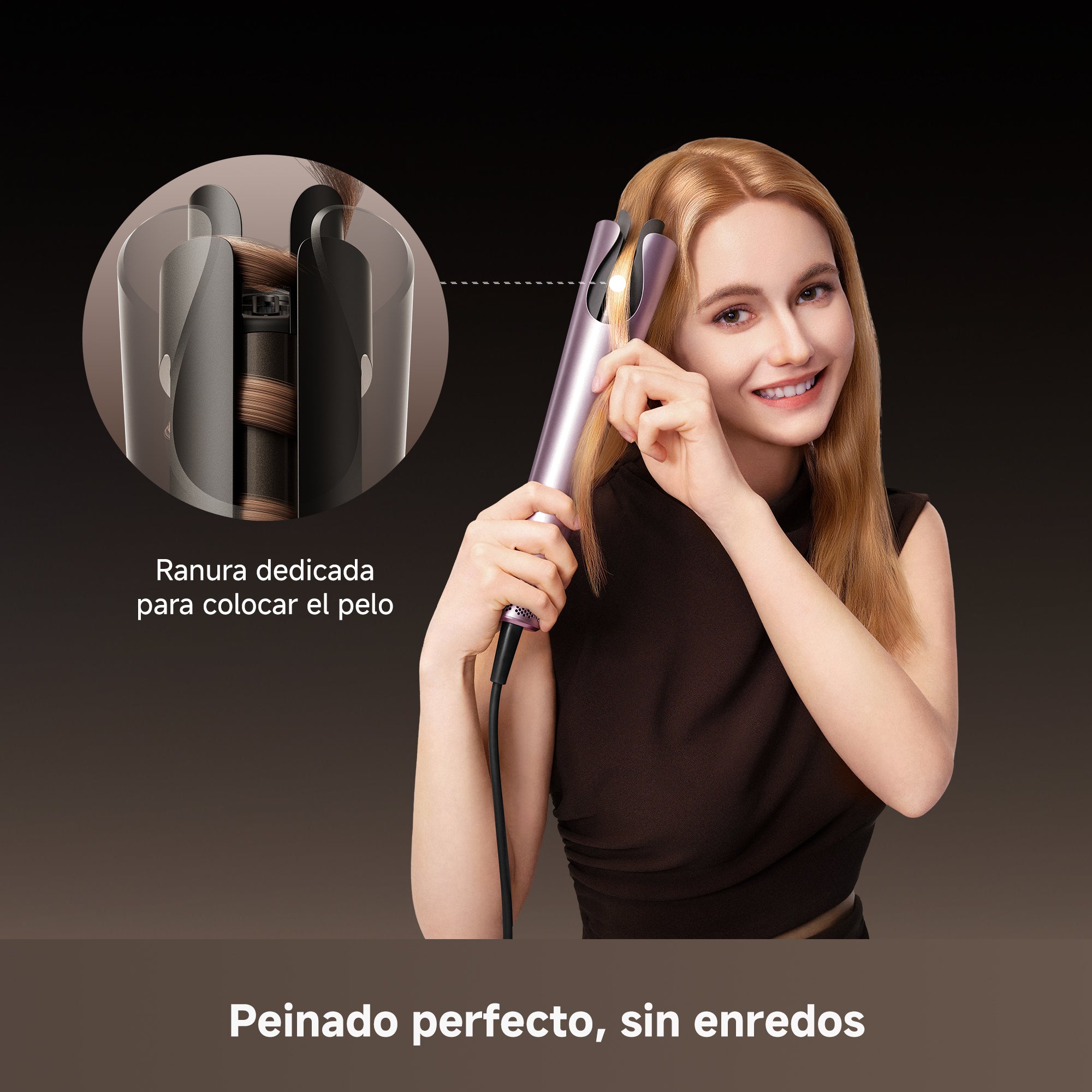 DREAME Air-Auto Rizador Automático Un Toque, Calentamiento MCH, Rizado Bidireccional de 360", Pantalla LED, Control de Temperatura NTC, 3 Modos de Calor, Antienredos, Cable de 2,8 m, Todo Cabellos