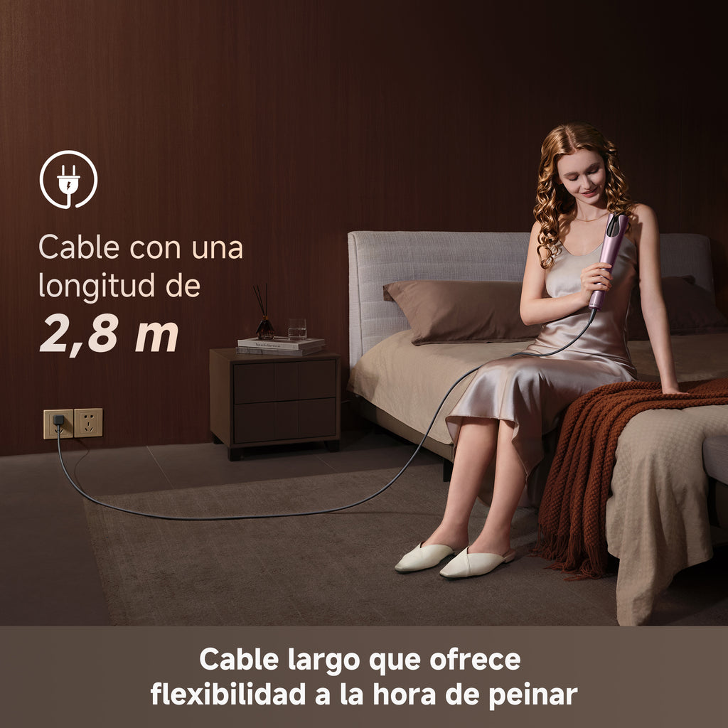DREAME Air-Auto Rizador Automático Un Toque, Calentamiento MCH, Rizado Bidireccional de 360", Pantalla LED, Control de Temperatura NTC, 3 Modos de Calor, Antienredos, Cable de 2,8 m, Todo Cabellos