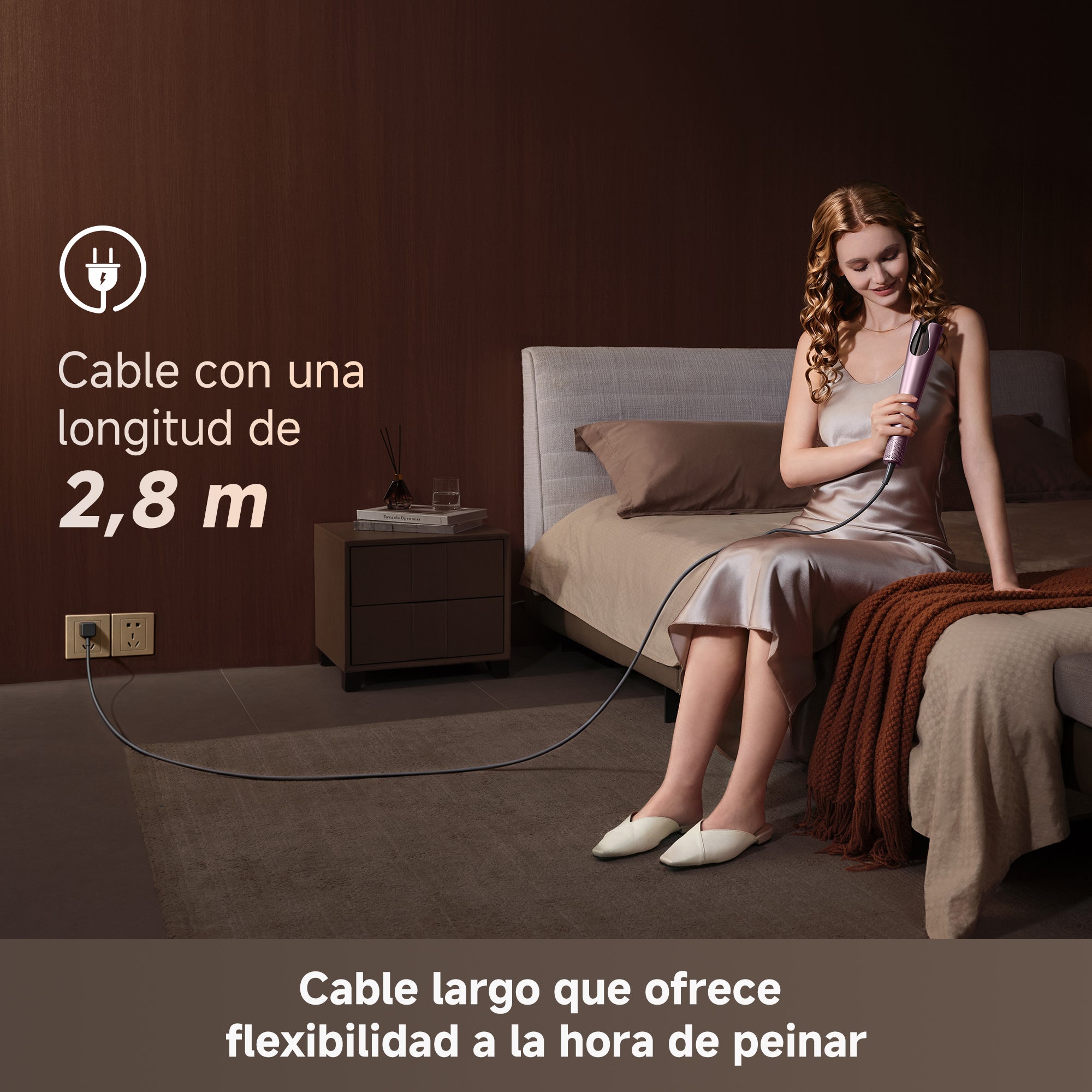 DREAME Air-Auto Rizador Automático Un Toque, Calentamiento MCH, Rizado Bidireccional de 360", Pantalla LED, Control de Temperatura NTC, 3 Modos de Calor, Antienredos, Cable de 2,8 m, Todo Cabellos